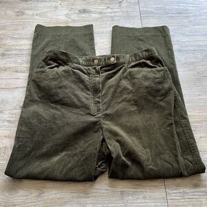 Vintage Lauren Ralph Lauren Women's 10 Olive Green Corduroy Classic Fit Pants